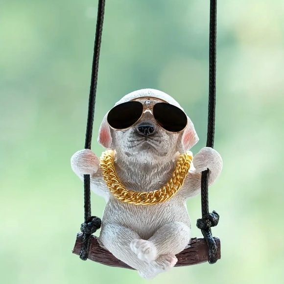 Car Accessory: Swinging Lab On a Log For Car Mirror New in Box - Picture 2 of 11